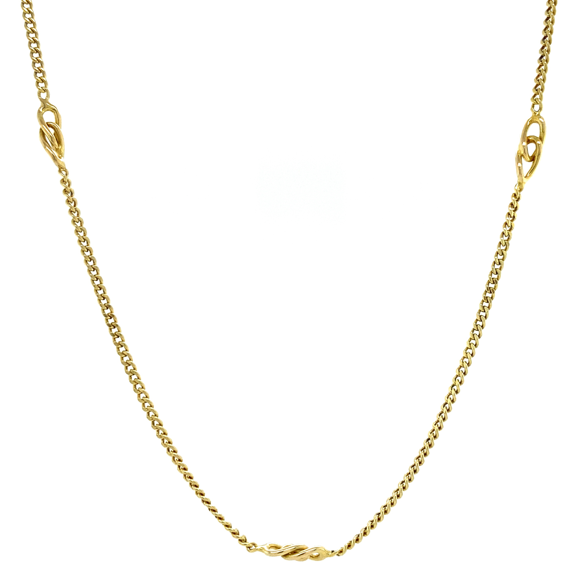 Vintage 14K Gold Fancy Necklace 44 cm